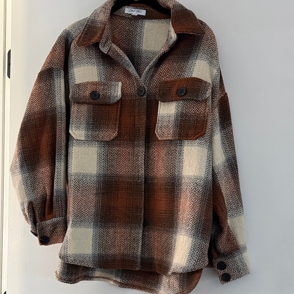 Plaid Button-Up Women Top